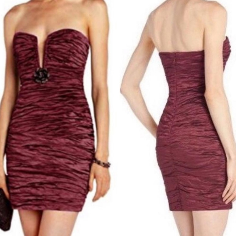NWT. BCBG Tristina Ruby mini ruched dress